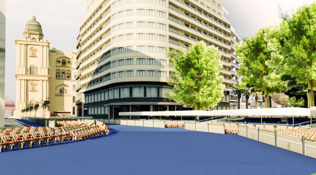 Así se verá el recorrido a su paso por la plaza de la Marina Así se verá el recorrido a su paso por la plaza de la Marina