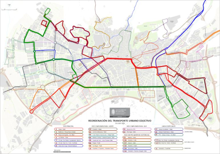 Nuevo mapa de autobús urbano Nuevo mapa de autobús urbano