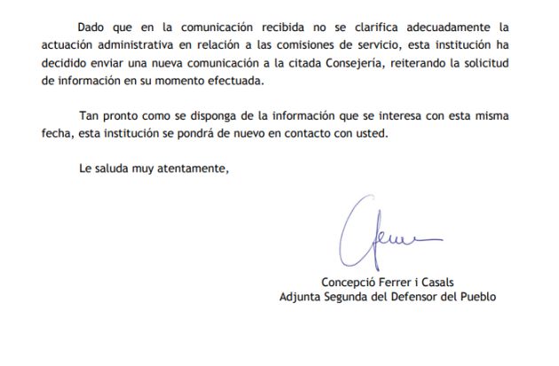 Requerimiento del Defensor a Educación Requerimiento del Defensor a Educación