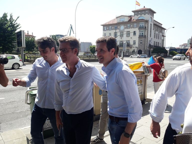 Casado, Feijóo y Diego Calvo, en A Coruña Casado, Feijóo y Diego Calvo, en A Coruña