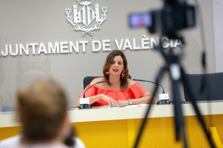 Sandra Gómez en la rueda de prensa tras la Junta de Gobierno Local Sandra Gómez en la rueda de prensa tras la Junta de Gobierno Local
