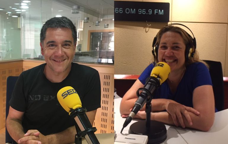 Martí Gironell i Mayka Navarro, als estudis de SER Catalunya. Martí Gironell i Mayka Navarro, als estudis de SER Catalunya.