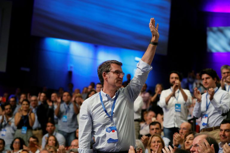 El presidente de la Xunta y líder del PP gallego, Alberto Núñez Feijóo, durante el XIX Congreso del PP El presidente de la Xunta y líder del PP gallego, Alberto Núñez Feijóo, durante el XIX Congreso del PP