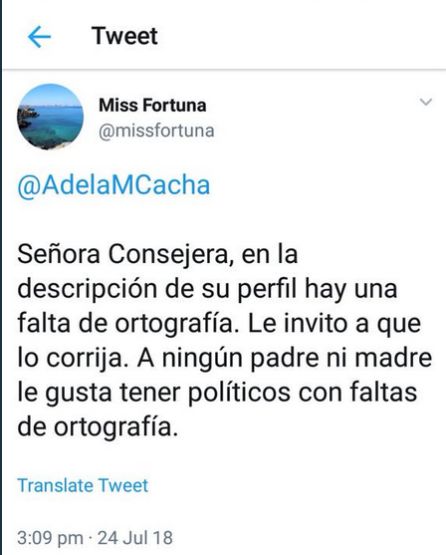 "Ningún padre quiere que sus políticos cometan faltas de ortografía" "Ningún padre quiere que sus políticos cometan faltas de ortografía"