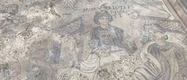 Detalle del mosaico figurativo de Noheda, en Cuenca. Detalle del mosaico figurativo de Noheda, en Cuenca.
