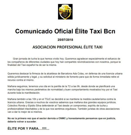 Comunicat oficial sobre els incidents Comunicat oficial sobre els incidents