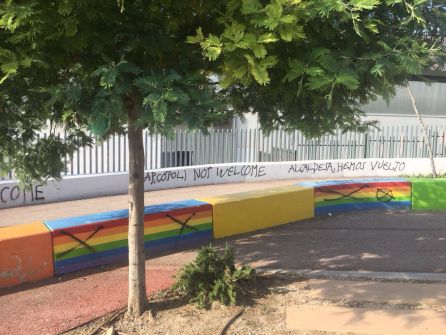 "Arcópoli no sois bienvenidos" "Arcópoli no sois bienvenidos"