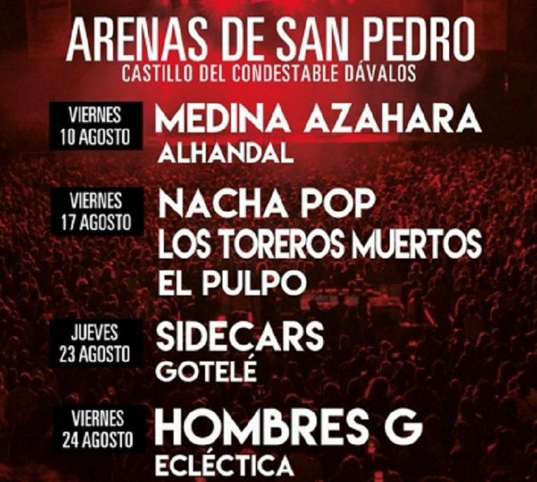 Cartel del festival 'Locos Arenas' en en Castillo Condestable Dávalos en Arenas de San Pedro durante el mes de agosto Cartel del festival 'Locos Arenas' en en Castillo Condestable Dávalos en Arenas de San Pedro durante el mes de agosto