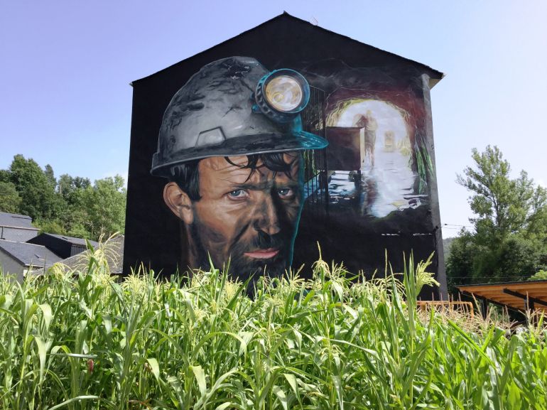Igüeña inmortaliza la minería en grafiti Igüeña inmortaliza la minería en grafiti