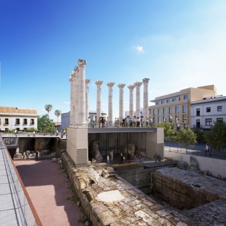 Vista trasera del Templo Romano una vez se finalicen las obras Vista trasera del Templo Romano una vez se finalicen las obras