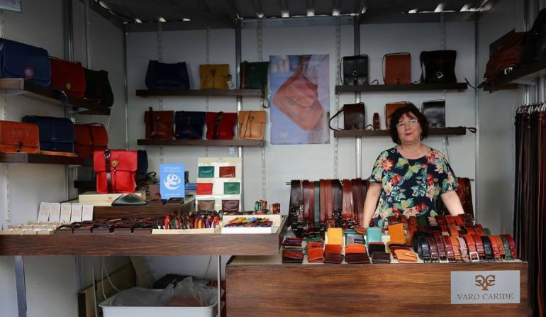 Un puesto de Artesanía del San Froilán de Lugo Un puesto de Artesanía del San Froilán de Lugo