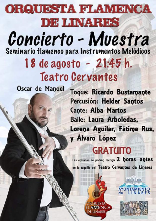 Cartel del evento programado por la Orquesta Flamenca de Linares. Cartel del evento programado por la Orquesta Flamenca de Linares.