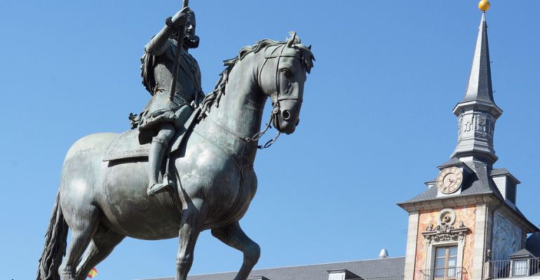 Estatua ecuestre de Felipe III en la plaza Mayor de Madrid Estatua ecuestre de Felipe III en la plaza Mayor de Madrid