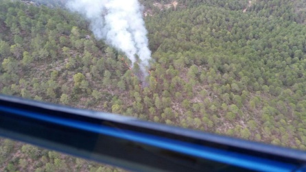 Vista aérea del "conato" de incendio al final de la tarde del 23 de agosto del 2018 Vista aérea del "conato" de incendio al final de la tarde del 23 de agosto del 2018