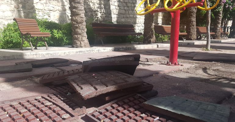Estado de la Plaza del Conde en la capital. Estado de la Plaza del Conde en la capital.