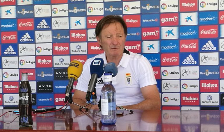 Juan Antonio Anquela en la rueda de prensa previa al partido contra el Cádiz. Juan Antonio Anquela en la rueda de prensa previa al partido contra el Cádiz.