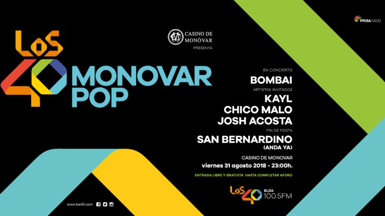 Monóvar acoge este viernes LOS40 Monóvar Pop
