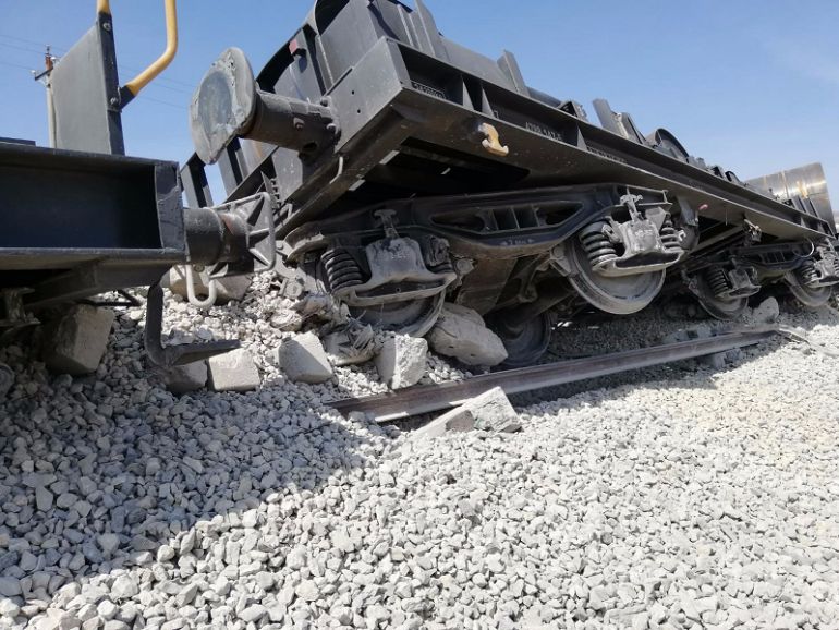 El tren bobinero descarriló en el término municipal de Sarracín el pasado jueves