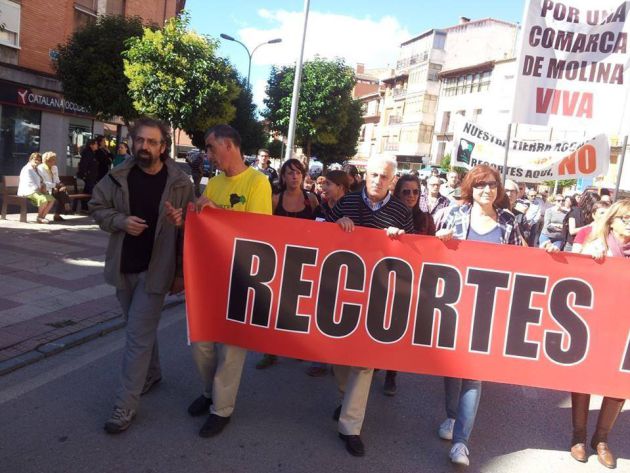 Protesta reivindicativa del colectivo 'La Otra Guadalajara' en Molina de Aragón.