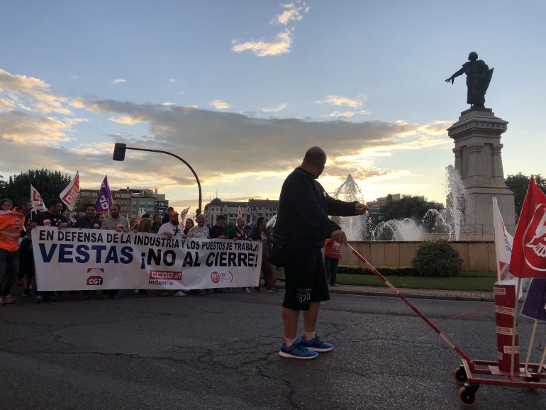 Cabecera de la manifestación a su paso por León Cabecera de la manifestación a su paso por León