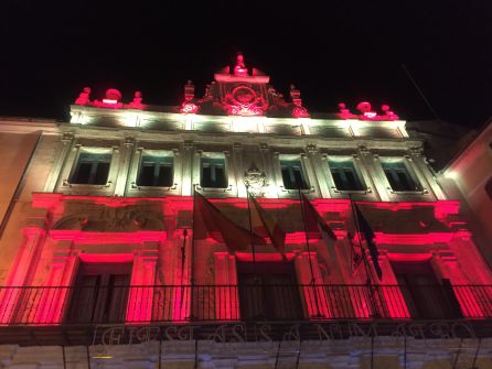 La bandera de España fue uno de los motivos elegidos por el Ayuntamiento para estrenar su nueva iluminación La bandera de España fue uno de los motivos elegidos por el Ayuntamiento para estrenar su nueva iluminación