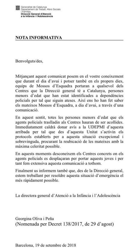 Els Mossos ja no acolliran més menors a les comissaries Els Mossos ja no acolliran més menors a les comissaries