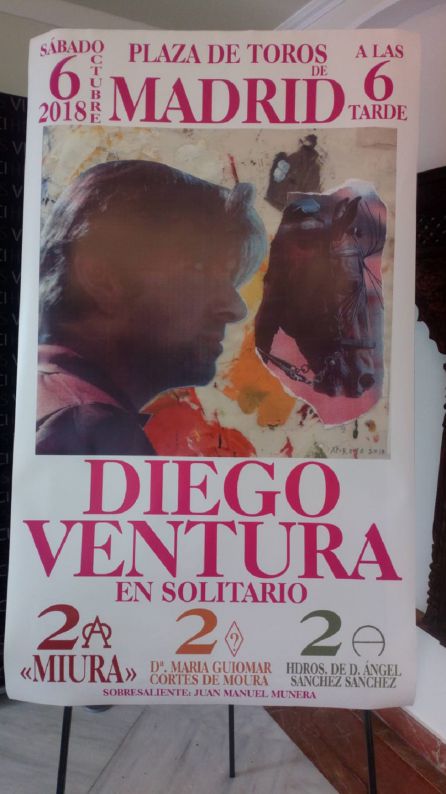 Cartel realizado por Eduardo Arroyo para la encerrona de Diego Ventura el sábado en Las Ventas Cartel realizado por Eduardo Arroyo para la encerrona de Diego Ventura el sábado en Las Ventas