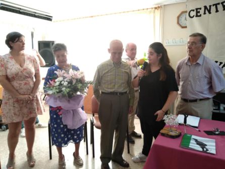 Momento de la intervención de la nieta, en homenaje a Juan Jiménez Galiano y Ramona López Moreno Momento de la intervención de la nieta, en homenaje a Juan Jiménez Galiano y Ramona López Moreno