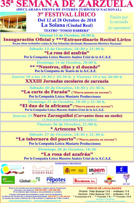 Las novedades de la Semana de la Zarzuela de La Solana Las novedades de la Semana de la Zarzuela de La Solana