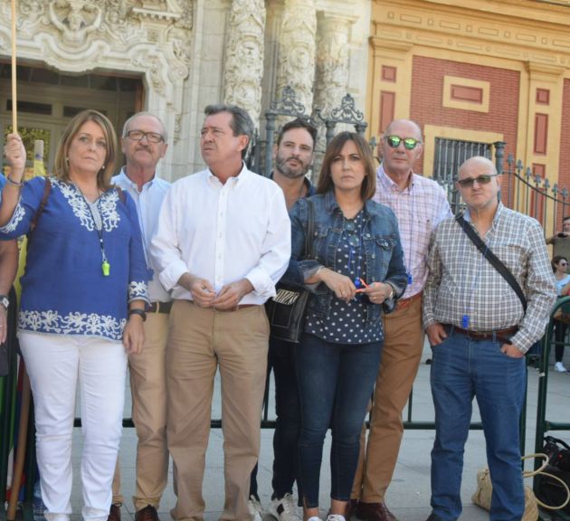Presencia política en la manifestación en Sevilla. Presencia política en la manifestación en Sevilla.