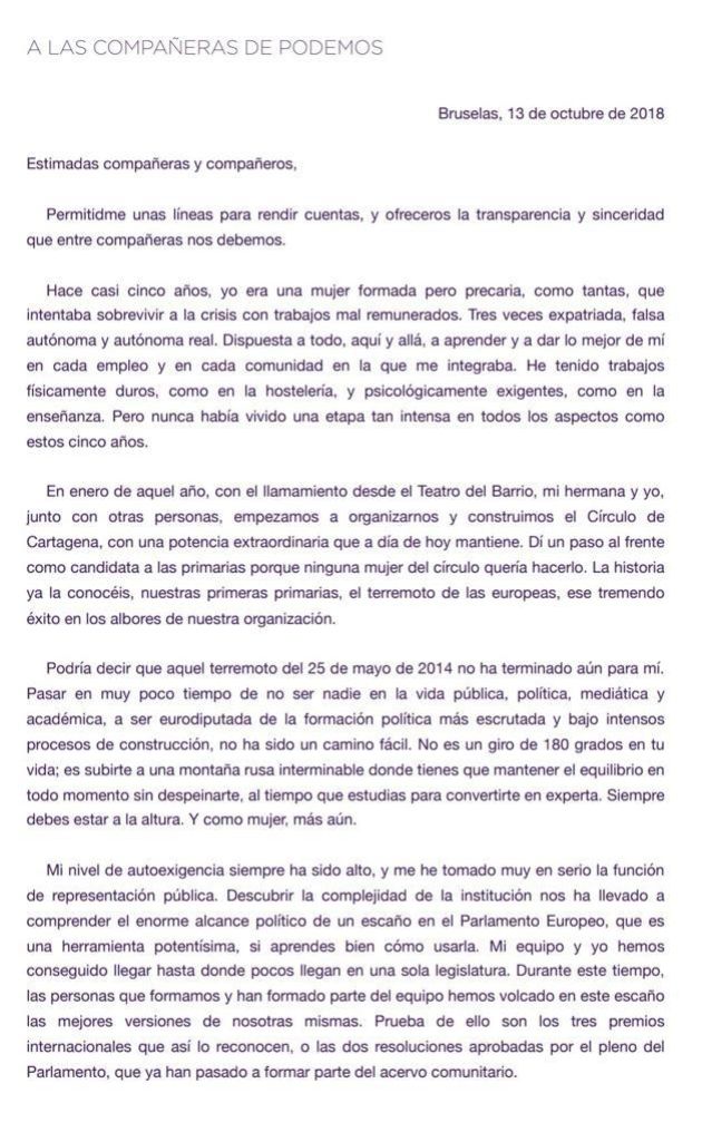 La eurodiputada Lola Sánchez deja la primera línea política La eurodiputada Lola Sánchez deja la primera línea política