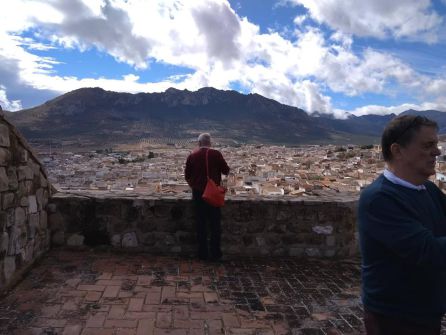 Los visitantes observan vista panorámica desde la Torre Sur Los visitantes observan vista panorámica desde la Torre Sur