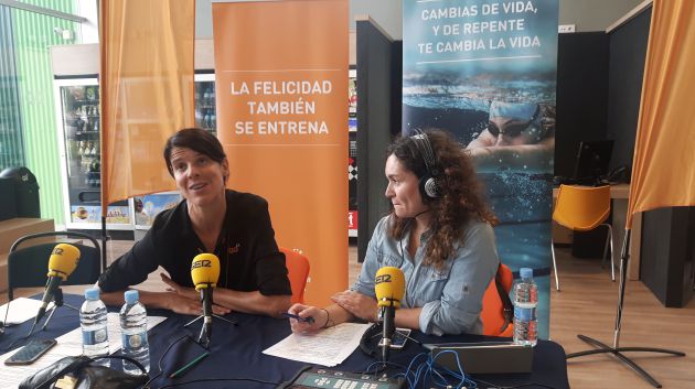 Ruth Beitia durante un momento de la entrevista con María Gutiérrez. Ruth Beitia durante un momento de la entrevista con María Gutiérrez.