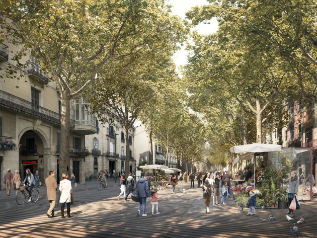 Una Rambla oberta al mar i amb més espai pels vianants Una Rambla oberta al mar i amb més espai pels vianants