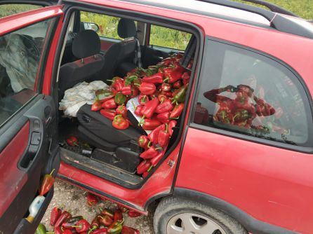 Pilladas con 400 kilos de pimientos robados Pilladas con 400 kilos de pimientos robados