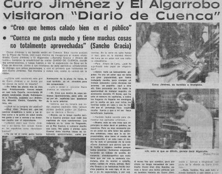 Página de 'Diario de Cuenca' con la entrevista a Sancho Gracia y Álvaro de Luna, el 19 de agosto de 1978. Página de 'Diario de Cuenca' con la entrevista a Sancho Gracia y Álvaro de Luna, el 19 de agosto de 1978.