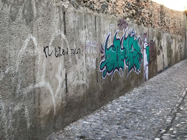 El desprendimiento en la muralla nazarí y otros 15 puntos de deterioro en el Albaicín El desprendimiento en la muralla nazarí y otros 15 puntos de deterioro en el Albaicín