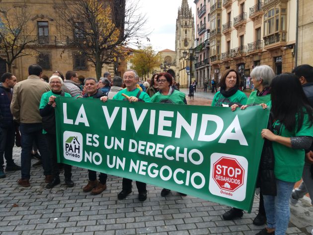 Momento de la manifestación, en Oviedo Momento de la manifestación, en Oviedo