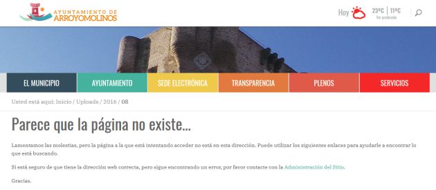 Pantallazo de la web del Ayuntamiento para acceder al listado de admitidos y no admitidos al puesto de arquitecto técnico Pantallazo de la web del Ayuntamiento para acceder al listado de admitidos y no admitidos al puesto de arquitecto técnico