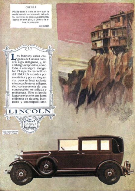 Las Casas Colgadas salieron en el anuncio de un coche en 1930 Las Casas Colgadas salieron en el anuncio de un coche en 1930