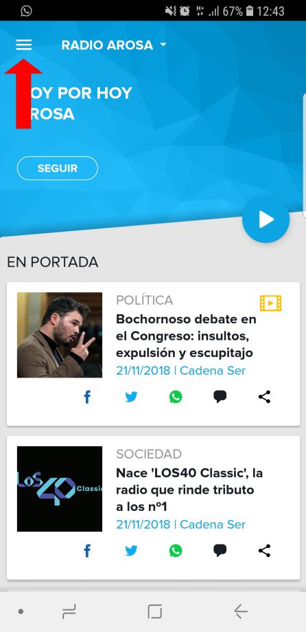 Opcións para acceder aos audios á carta Opcións para acceder aos audios á carta