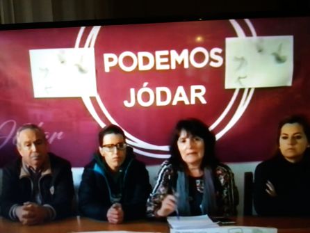 José Luis Angulo, primero por la izquierda, y Juana Cazorla, segunda por la derecha, durtante la rueda de prensa José Luis Angulo, primero por la izquierda, y Juana Cazorla, segunda por la derecha, durtante la rueda de prensa