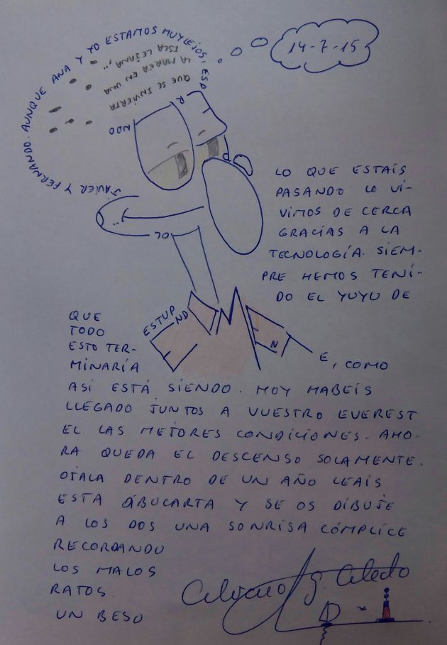 Una de las dibucartas incluidas en el libro. Una de las dibucartas incluidas en el libro.