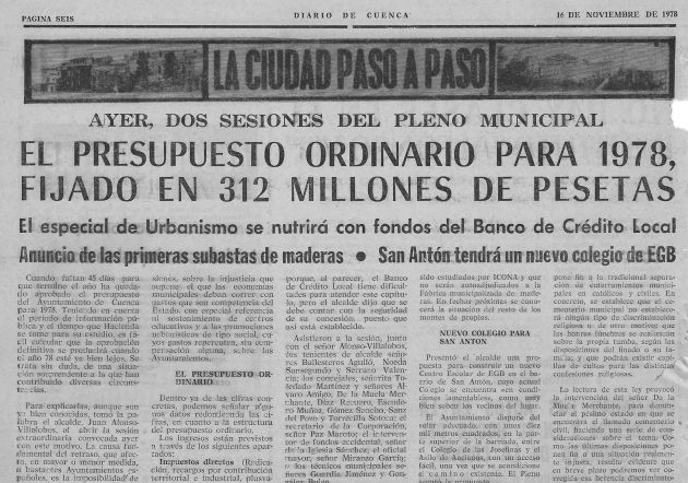 'Diario de Cuenca' del 16 de noviembre de 1978. 'Diario de Cuenca' del 16 de noviembre de 1978.
