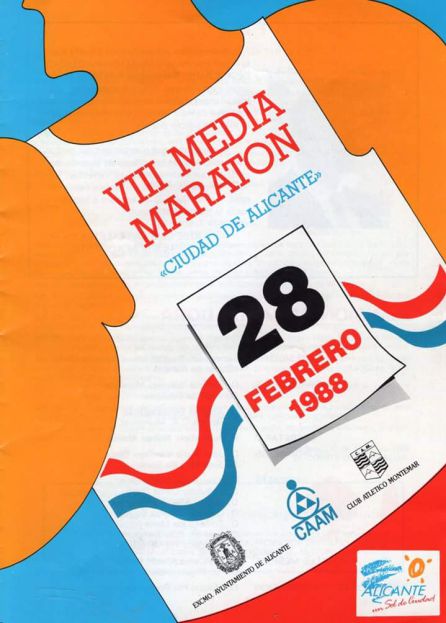 Cartel de la Media Maratón de Alicante celebrada en febrero de 1988 Cartel de la Media Maratón de Alicante celebrada en febrero de 1988