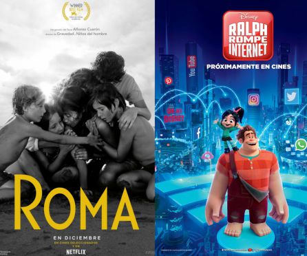 Carteles de "Roma" y "Ralph Rompe Internet" Carteles de "Roma" y "Ralph Rompe Internet"