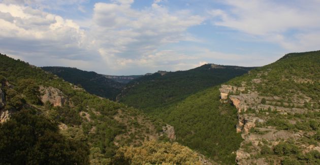 Vista de la Serranía de Cuenca desde el Salto de Villalba. Vista de la Serranía de Cuenca desde el Salto de Villalba.
