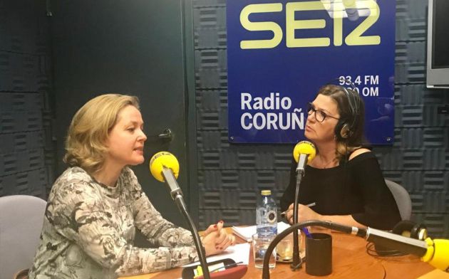 La ministra de Economía y Competitividad, Nadia Calviño, en Radio Coruña La ministra de Economía y Competitividad, Nadia Calviño, en Radio Coruña
