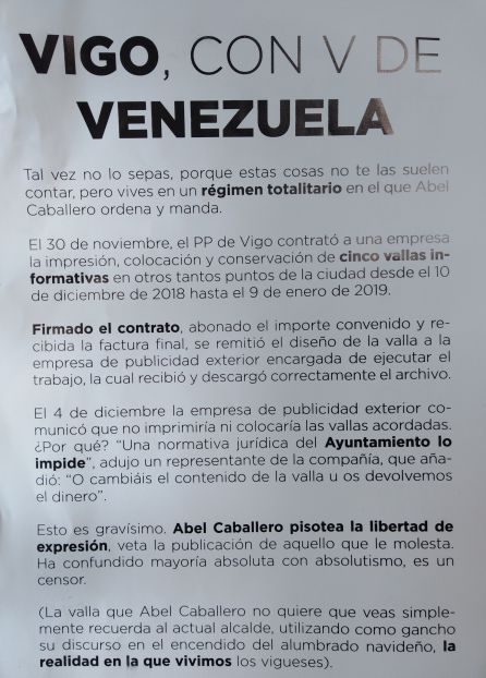 Folleto PP de Vigo . Folleto PP de Vigo .