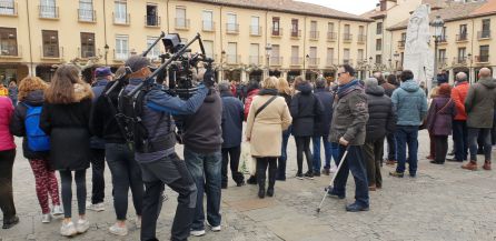 Momento de la grabación del spot en Palencia Momento de la grabación del spot en Palencia